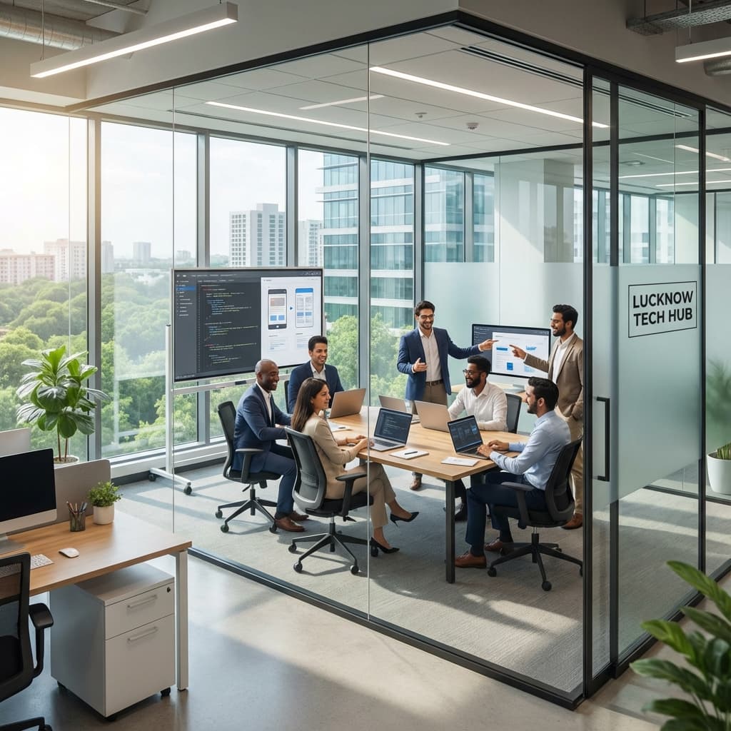 Technical Team of Best Software Company in Lucknow - ArovenTech Gomti Nagar Office